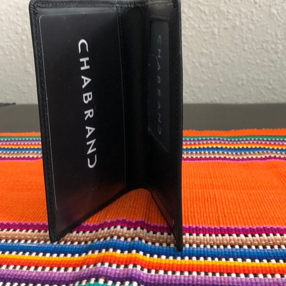 Chabrand black leather bi-fold wallet men’s NWT - Picture 3 of 7